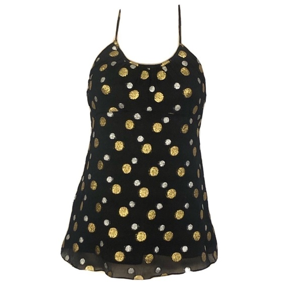 🆕 Express black silk polka dot halter top … - Picture 1 of 11